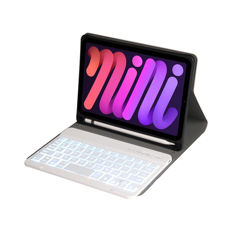 A06BS Ultra-thin Backlight Bluetooth Keyboard Leather Tablet Case with Holder & Pen Slot For iPad mini 6 / mini 7(Rose Gold) by buy2fix
