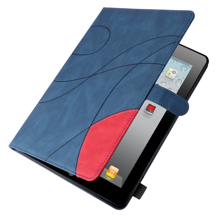 Dual-color Splicing Horizontal Flip PU Leather Case with Holder & Card Slots & Sleep / Wake-up Function For iPad 2 / 3 / 4(Blue) - iPad 4 & 3 & 2 Cases by buy2fix | Online Shopping UK | buy2fix