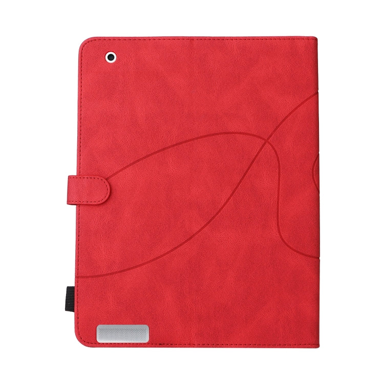 Dual-color Splicing Horizontal Flip PU Leather Case with Holder & Card Slots & Sleep / Wake-up Function For iPad 2 / 3 / 4(Red) - iPad 4 & 3 & 2 Cases by buy2fix | Online Shopping UK | buy2fix