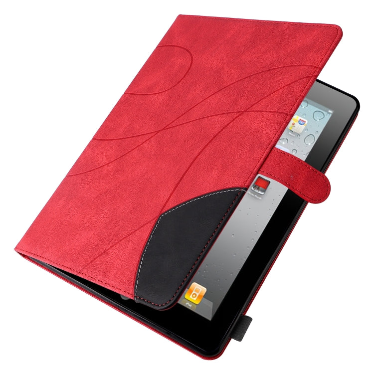 Dual-color Splicing Horizontal Flip PU Leather Case with Holder & Card Slots & Sleep / Wake-up Function For iPad 2 / 3 / 4(Red) - iPad 4 & 3 & 2 Cases by buy2fix | Online Shopping UK | buy2fix