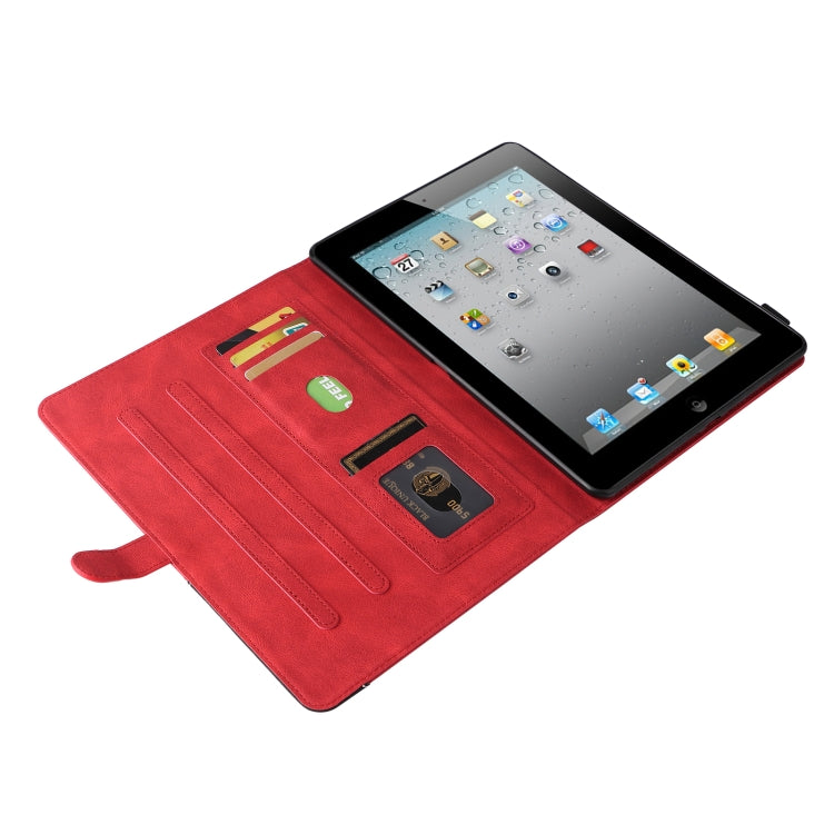 Dual-color Splicing Horizontal Flip PU Leather Case with Holder & Card Slots & Sleep / Wake-up Function For iPad 2 / 3 / 4(Red) - iPad 4 & 3 & 2 Cases by buy2fix | Online Shopping UK | buy2fix