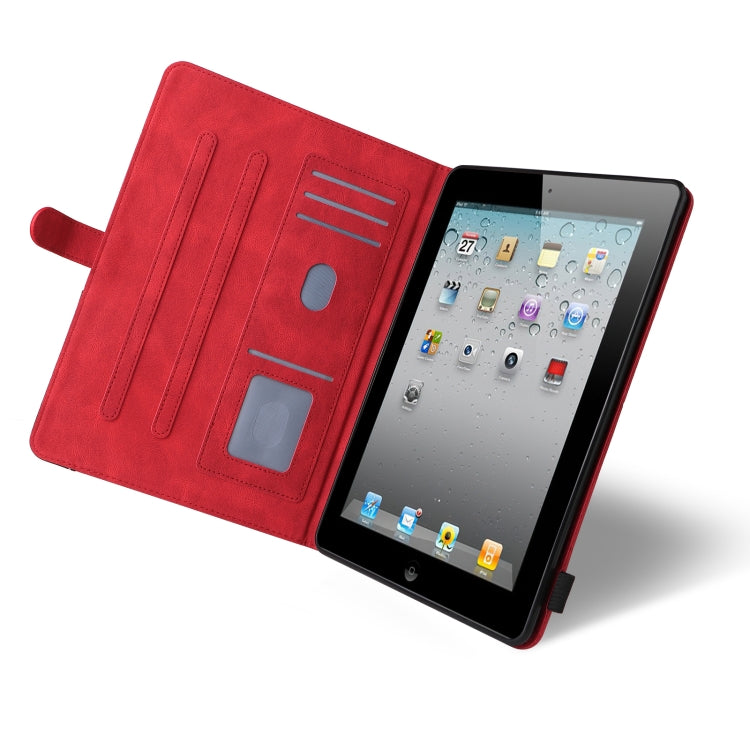 Dual-color Splicing Horizontal Flip PU Leather Case with Holder & Card Slots & Sleep / Wake-up Function For iPad 2 / 3 / 4(Red) - iPad 4 & 3 & 2 Cases by buy2fix | Online Shopping UK | buy2fix