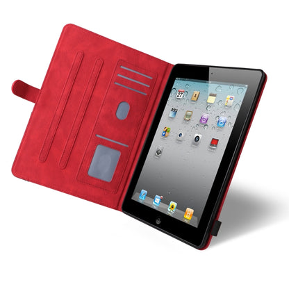 Dual-color Splicing Horizontal Flip PU Leather Case with Holder & Card Slots & Sleep / Wake-up Function For iPad 2 / 3 / 4(Red) - iPad 4 & 3 & 2 Cases by buy2fix | Online Shopping UK | buy2fix