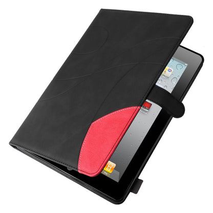 Dual-color Splicing Horizontal Flip PU Leather Case with Holder & Card Slots & Sleep / Wake-up Function For iPad 2 / 3 / 4(Black) - iPad 4 & 3 & 2 Cases by buy2fix | Online Shopping UK | buy2fix