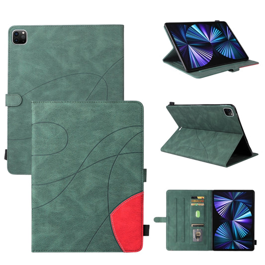 Dual-color Splicing Horizontal Flip PU Leather Case with Holder & Card Slots & Sleep / Wake-up Function For iPad Pro 11 (2021/2020/2018) / Air (2020)(Green) - iPad Pro 11 (2018) Cases by buy2fix | Online Shopping UK | buy2fix