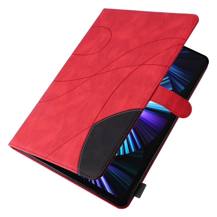 Dual-color Splicing Horizontal Flip PU Leather Case with Holder & Card Slots For iPad Pro 12.9 (2020/2021/2018)(Red) - iPad Pro 12.9 (2018) Cases by buy2fix | Online Shopping UK | buy2fix