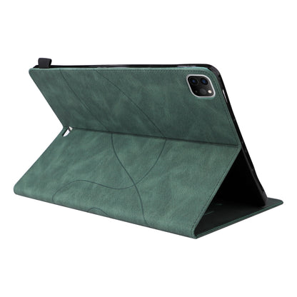 Dual-color Splicing Horizontal Flip PU Leather Case with Holder & Card Slots For iPad Pro 12.9 (2020/2021/2018)(Green) - iPad Pro 12.9 (2018) Cases by buy2fix | Online Shopping UK | buy2fix