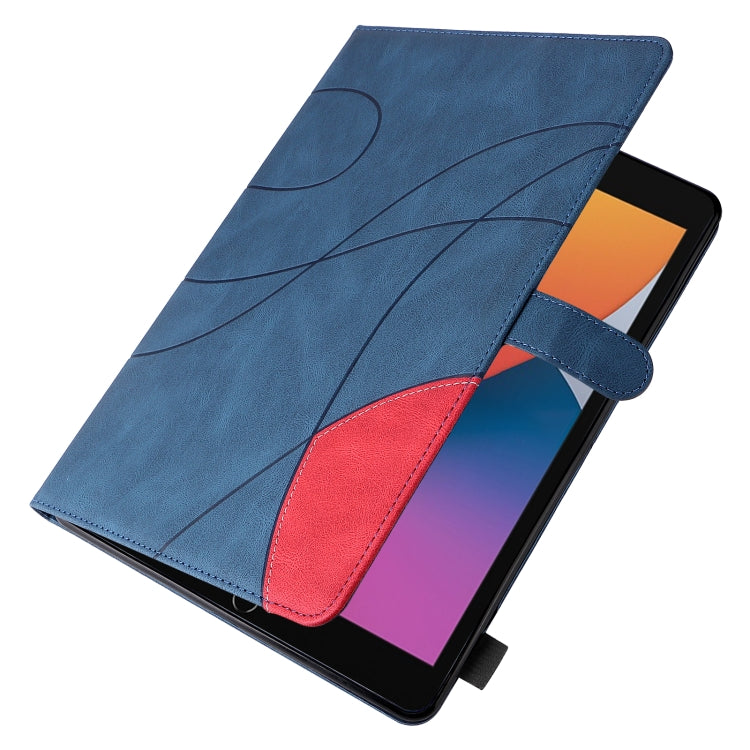 Dual-color Splicing Horizontal Flip PU Leather Case with Holder & Card Slots & Sleep / Wake-up Function For iPad 9.7 (2018/2017)(Blue) - iPad 9.7 (2018) & (2017) Cases by buy2fix | Online Shopping UK | buy2fix