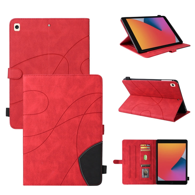 Dual-color Splicing Horizontal Flip PU Leather Case with Holder & Card Slots & Sleep / Wake-up Function For iPad 9.7 (2018/2017)(Red) - iPad 9.7 (2018) & (2017) Cases by buy2fix | Online Shopping UK | buy2fix