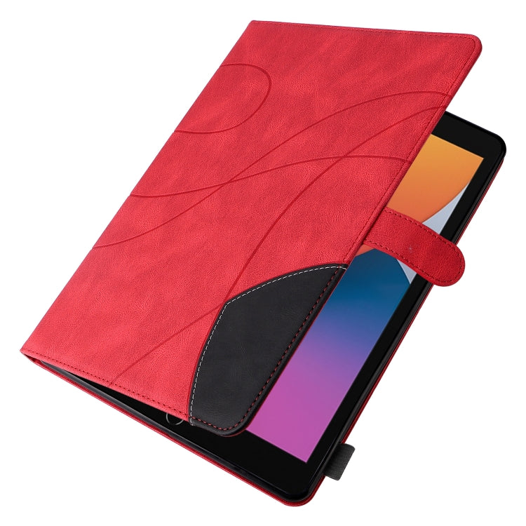 Dual-color Splicing Horizontal Flip PU Leather Case with Holder & Card Slots & Sleep / Wake-up Function For iPad 9.7 (2018/2017)(Red) - iPad 9.7 (2018) & (2017) Cases by buy2fix | Online Shopping UK | buy2fix