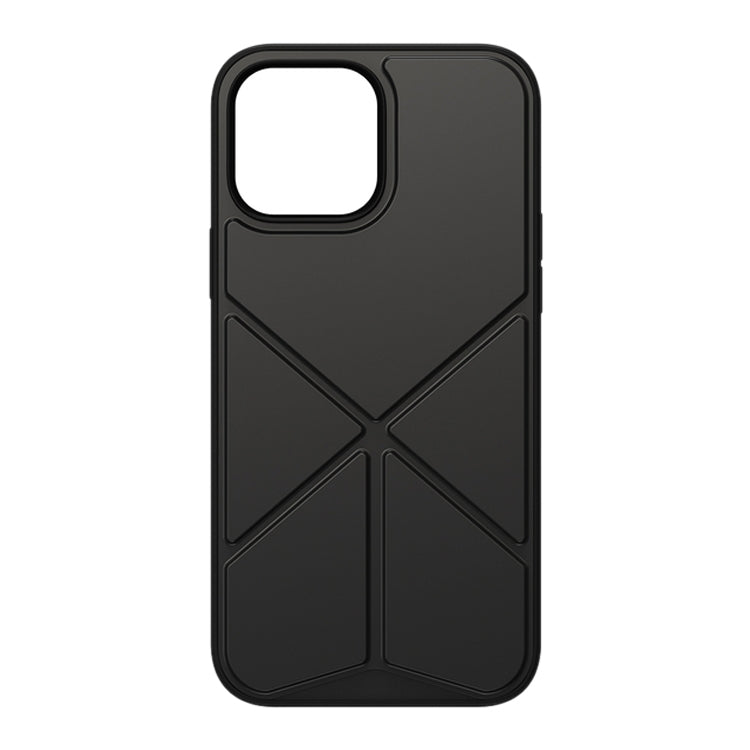 For iPhone 13 Pro Max ROCK Element Plus TPU + PC Shockproof Protective Case with Folding Holder (Black) - iPhone 13 Pro Max Cases by ROCK | Online Shopping UK | buy2fix