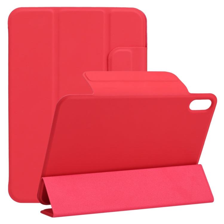 For iPad mini 2024 / mini 6 Horizontal Flip Ultra-thin Fixed Buckle Magnetic PU Tablet Case With Three-folding Holder & Sleep / Wake-up Function(Red) - iPad mini 6 Cases by buy2fix | Online Shopping UK | buy2fix