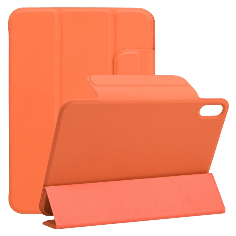 For iPad mini 2024 / mini 6 Horizontal Flip Ultra-thin Fixed Buckle Magnetic PU Tablet Case With Three-folding Holder & Sleep / Wake-up Function(Orange) - iPad mini 6 Cases by buy2fix | Online Shopping UK | buy2fix