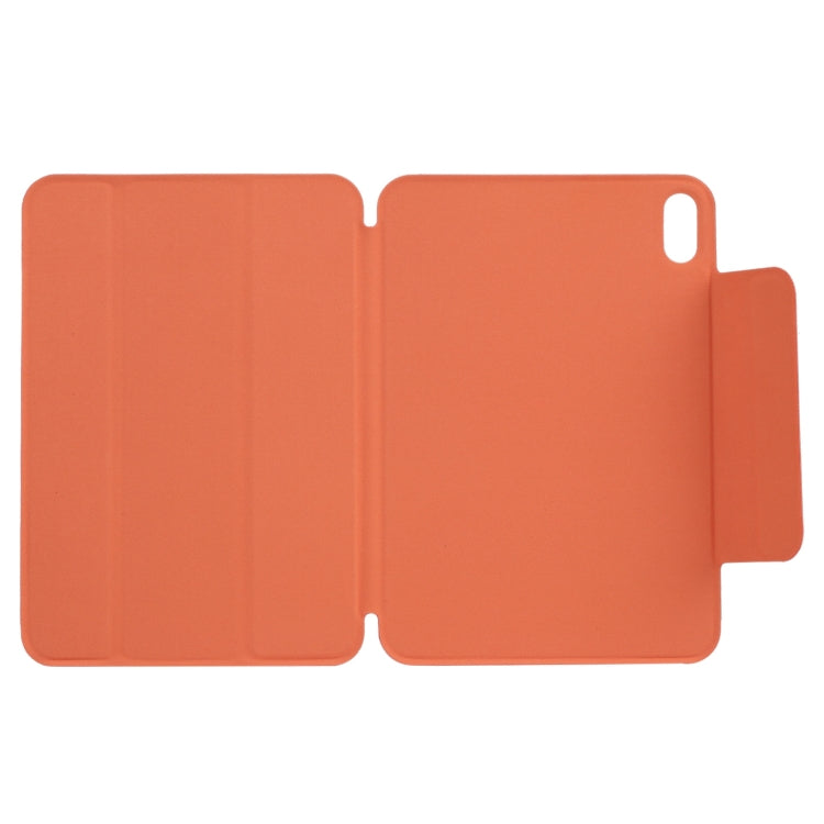 For iPad mini 2024 / mini 6 Horizontal Flip Ultra-thin Fixed Buckle Magnetic PU Tablet Case With Three-folding Holder & Sleep / Wake-up Function(Orange) - iPad mini 6 Cases by buy2fix | Online Shopping UK | buy2fix