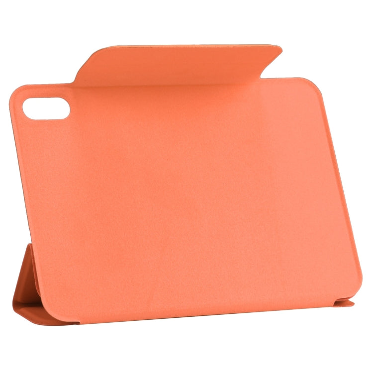 For iPad mini 2024 / mini 6 Horizontal Flip Ultra-thin Fixed Buckle Magnetic PU Tablet Case With Three-folding Holder & Sleep / Wake-up Function(Orange) - iPad mini 6 Cases by buy2fix | Online Shopping UK | buy2fix