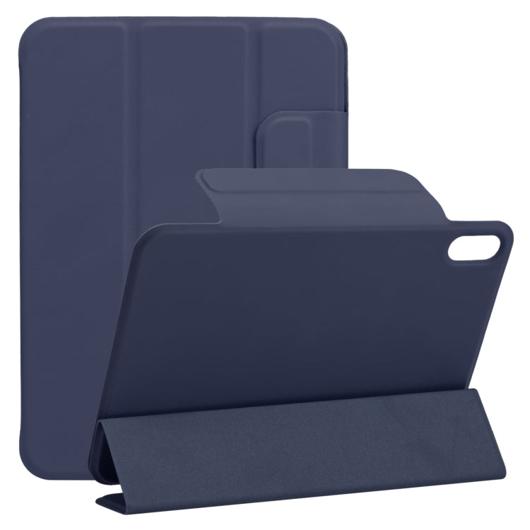 For iPad mini 2024 / mini 6 Horizontal Flip Ultra-thin Fixed Buckle Magnetic PU Tablet Case With Three-folding Holder & Sleep / Wake-up Function(Dark Blue) - iPad mini 6 Cases by buy2fix | Online Shopping UK | buy2fix