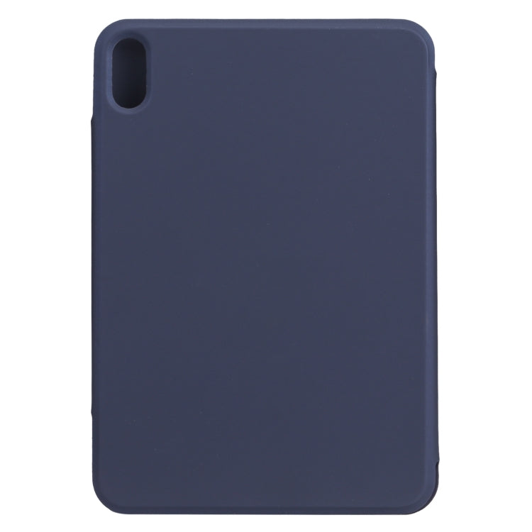 For iPad mini 2024 / mini 6 Horizontal Flip Ultra-thin Fixed Buckle Magnetic PU Tablet Case With Three-folding Holder & Sleep / Wake-up Function(Dark Blue) - iPad mini 6 Cases by buy2fix | Online Shopping UK | buy2fix