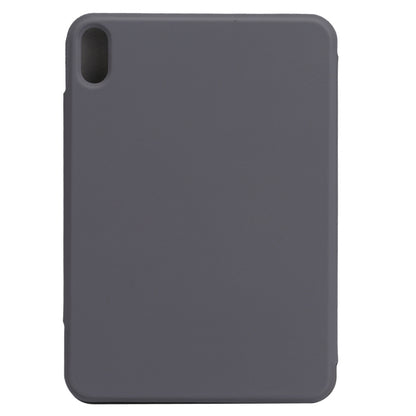 For iPad mini 2024 / mini 6 Horizontal Flip Ultra-thin Fixed Buckle Magnetic PU Tablet Case With Three-folding Holder & Sleep / Wake-up Function(Dark Grey) - iPad mini 6 Cases by buy2fix | Online Shopping UK | buy2fix