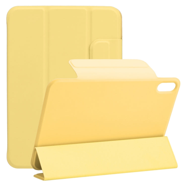 For iPad mini 2024 / mini 6 Horizontal Flip Ultra-thin Fixed Buckle Magnetic PU Tablet Case With Three-folding Holder & Sleep / Wake-up Function(Yellow) - iPad mini 6 Cases by buy2fix | Online Shopping UK | buy2fix
