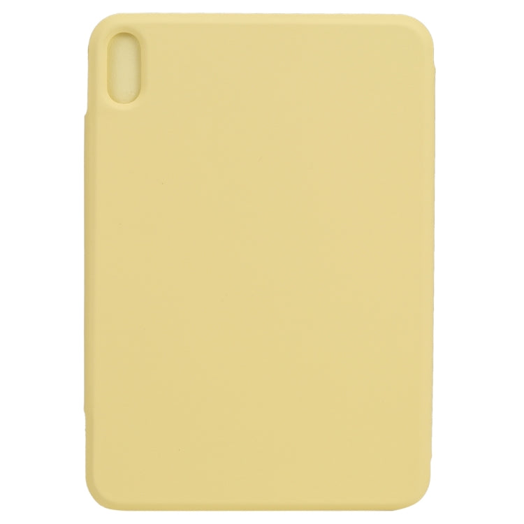 For iPad mini 2024 / mini 6 Horizontal Flip Ultra-thin Fixed Buckle Magnetic PU Tablet Case With Three-folding Holder & Sleep / Wake-up Function(Yellow) - iPad mini 6 Cases by buy2fix | Online Shopping UK | buy2fix