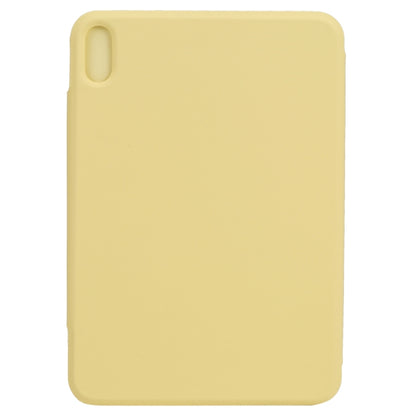 For iPad mini 2024 / mini 6 Horizontal Flip Ultra-thin Fixed Buckle Magnetic PU Tablet Case With Three-folding Holder & Sleep / Wake-up Function(Yellow) - iPad mini 6 Cases by buy2fix | Online Shopping UK | buy2fix