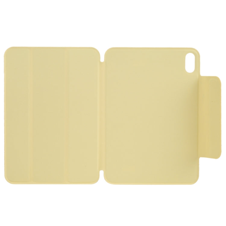 For iPad mini 2024 / mini 6 Horizontal Flip Ultra-thin Fixed Buckle Magnetic PU Tablet Case With Three-folding Holder & Sleep / Wake-up Function(Yellow) - iPad mini 6 Cases by buy2fix | Online Shopping UK | buy2fix