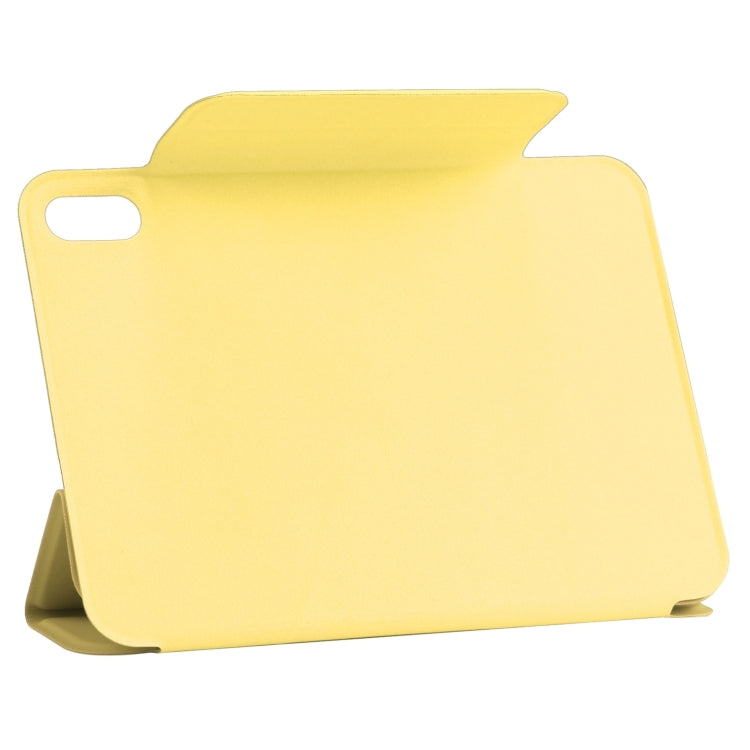 For iPad mini 2024 / mini 6 Horizontal Flip Ultra-thin Fixed Buckle Magnetic PU Tablet Case With Three-folding Holder & Sleep / Wake-up Function(Yellow) - iPad mini 6 Cases by buy2fix | Online Shopping UK | buy2fix