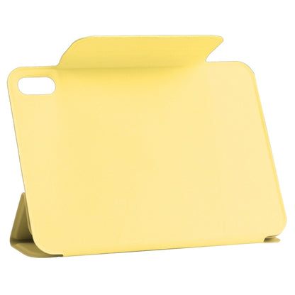 For iPad mini 2024 / mini 6 Horizontal Flip Ultra-thin Fixed Buckle Magnetic PU Tablet Case With Three-folding Holder & Sleep / Wake-up Function(Yellow) - iPad mini 6 Cases by buy2fix | Online Shopping UK | buy2fix