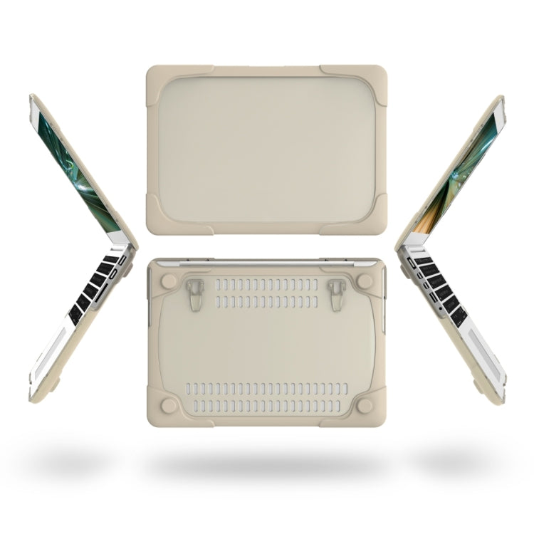 For MacBook Air 13.3 inch A1932 (2018) TPU + PC Two Color Laptop Protective Case(Khaki) - MacBook Air Cases by buy2fix | Online Shopping UK | buy2fix