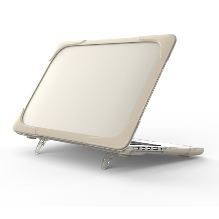 For MacBook Air 13.3 inch A1932 (2018) TPU + PC Two Color Laptop Protective Case(Khaki) - MacBook Air Cases by buy2fix | Online Shopping UK | buy2fix