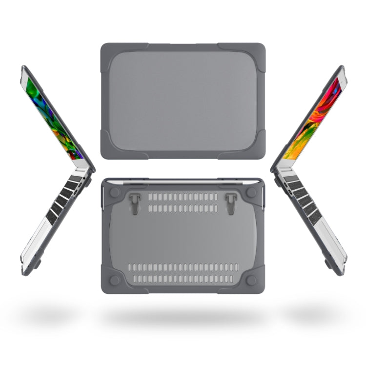 For MacBook Pro 13.3 inch with Touch Bar (A2159 / A1989) TPU + PC Two Color Laptop Protective Case(Grey) - MacBook Pro Cases by buy2fix | Online Shopping UK | buy2fix