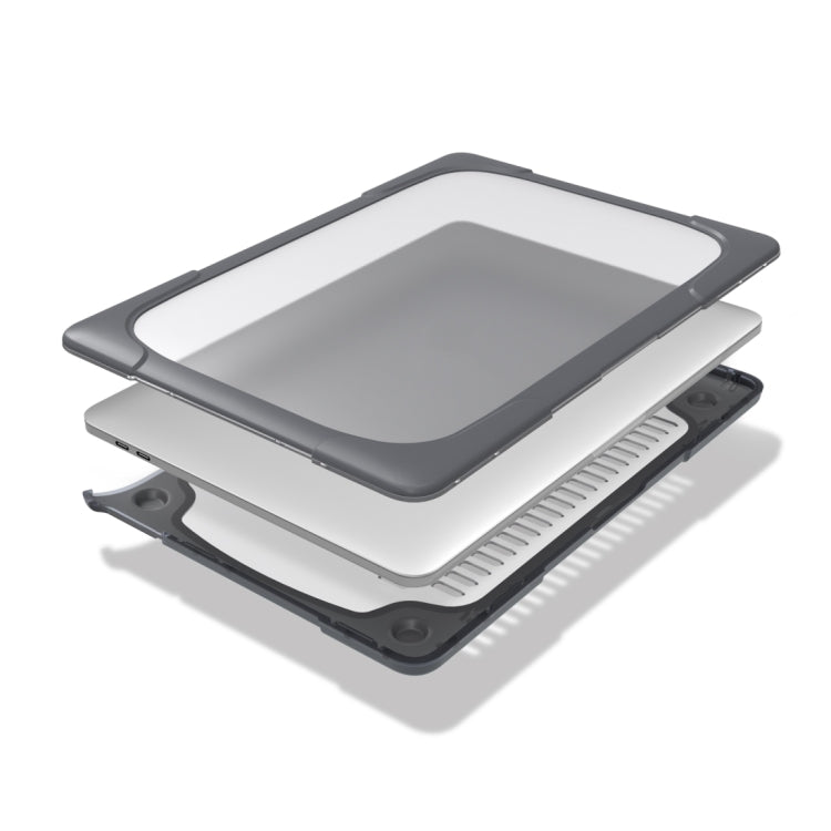 For MacBook Pro 13.3 inch with Touch Bar (A2159 / A1989) TPU + PC Two Color Laptop Protective Case(Grey) - MacBook Pro Cases by buy2fix | Online Shopping UK | buy2fix