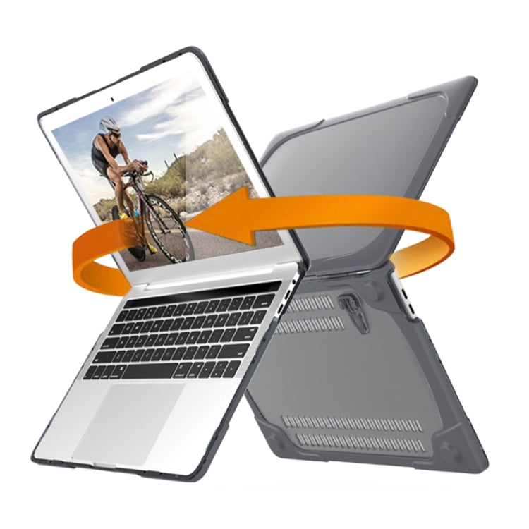 For MacBook Pro 13.3 inch with Touch Bar (A2159 / A1989) TPU + PC Two Color Laptop Protective Case(Grey) - MacBook Pro Cases by buy2fix | Online Shopping UK | buy2fix