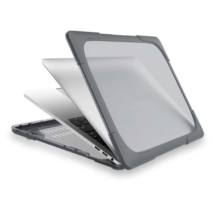 For MacBook Pro 13.3 inch with Touch Bar (A2159 / A1989) TPU + PC Two Color Laptop Protective Case(Grey) - MacBook Pro Cases by buy2fix | Online Shopping UK | buy2fix