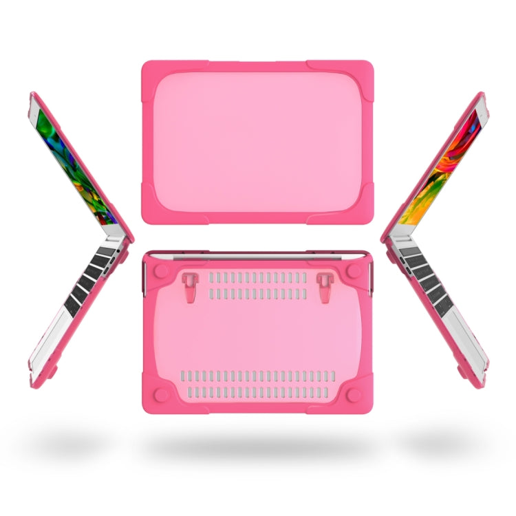 For MacBook Pro 13.3 inch with Touch Bar (A2159 / A1989) TPU + PC Two Color Laptop Protective Case(Rose Red) - MacBook Pro Cases by buy2fix | Online Shopping UK | buy2fix