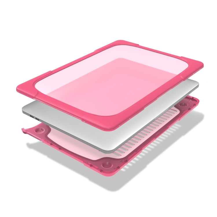 For MacBook Pro 13.3 inch with Touch Bar (A2159 / A1989) TPU + PC Two Color Laptop Protective Case(Rose Red) - MacBook Pro Cases by buy2fix | Online Shopping UK | buy2fix