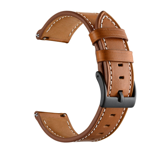 For Samsung Galaxy Watch 42mm Leather Watch Band(Brown) - Watch Bands by buy2fix | Online Shopping UK | buy2fix