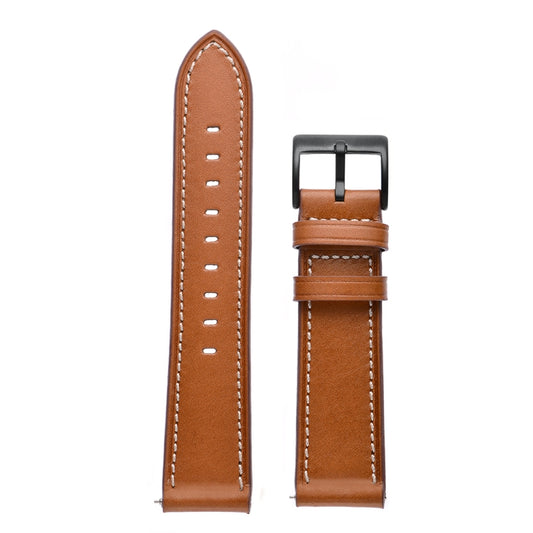 For Samsung Galaxy Watch 42mm Leather Watch Band(Brown) by buy2fix