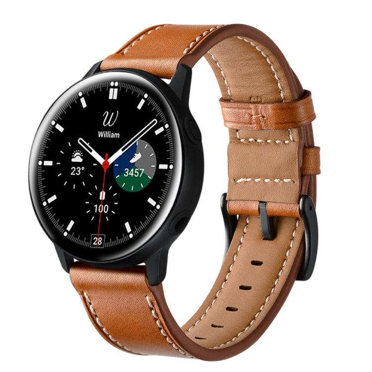 For Samsung Galaxy Watch 42mm Leather Watch Band(Brown) - Watch Bands by buy2fix | Online Shopping UK | buy2fix