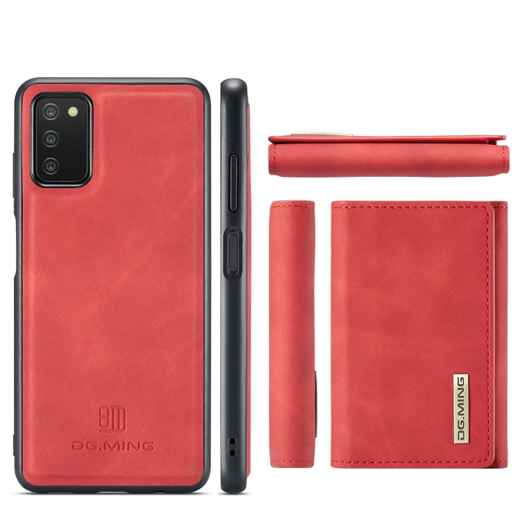 For Samsung Galaxy A03s 166mm DG.MING M1 Series 3-Fold Multi Card Wallet  Back Cover Shockproof Case with Holder Function(Red) - Galaxy Phone Cases by DG.MING | Online Shopping UK | buy2fix