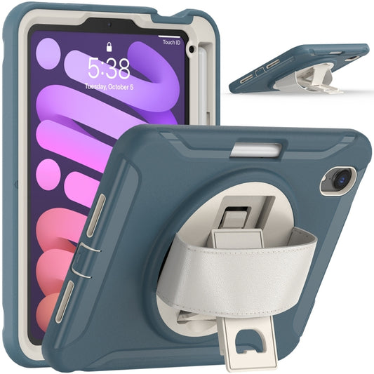 For iPad mini 6 / mini 2024 360 Degree Rotation PC + TPU Protective Tablet Case with Holder & Hand-strap(Cornflower Blue) by buy2fix