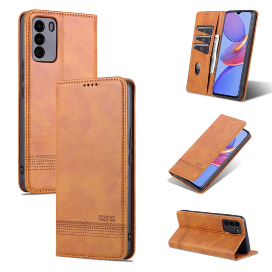 For U-MAGIC 30e AZNS Magnetic Calf Texture Horizontal Flip Leather Case with Card Slots & Holder & Wallet(Light Brown) - More Brand by AZNS | Online Shopping UK | buy2fix