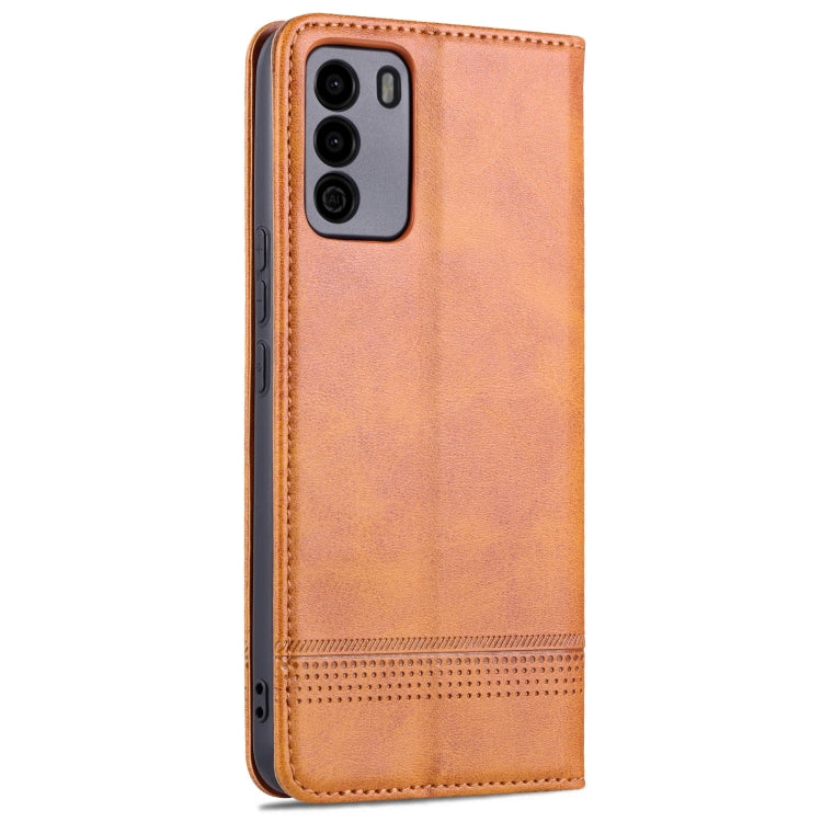 For U-MAGIC 30e AZNS Magnetic Calf Texture Horizontal Flip Leather Case with Card Slots & Holder & Wallet(Light Brown) - More Brand by AZNS | Online Shopping UK | buy2fix