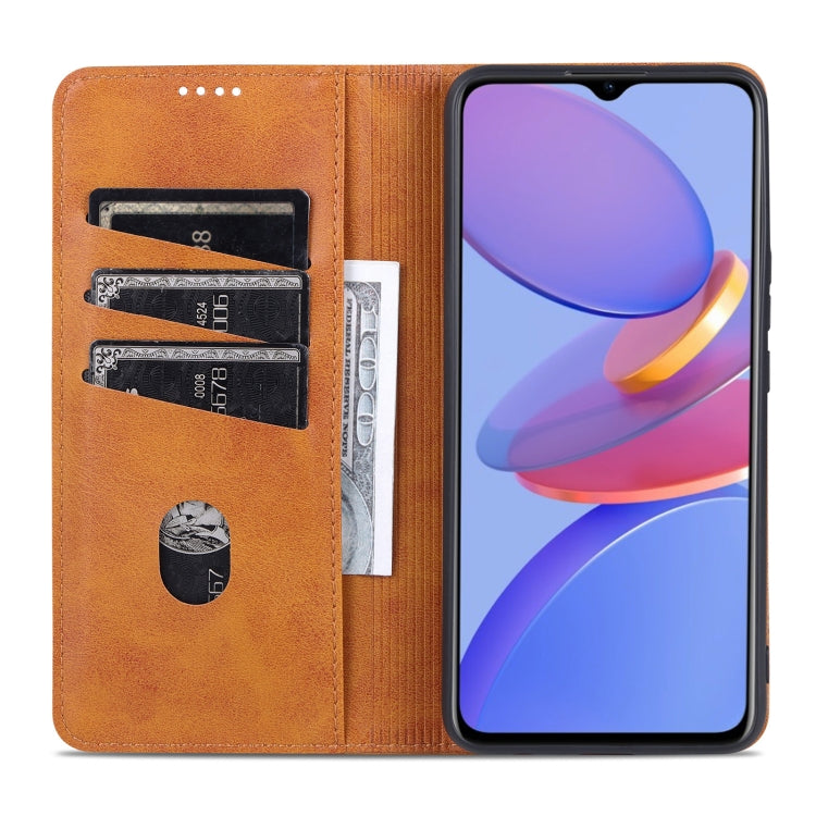 For U-MAGIC 30e AZNS Magnetic Calf Texture Horizontal Flip Leather Case with Card Slots & Holder & Wallet(Light Brown) - More Brand by AZNS | Online Shopping UK | buy2fix