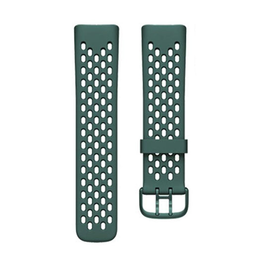 For Fitbit Charge 5 Silicone Hole Watch Band(Pine Needle Green) by buy2fix