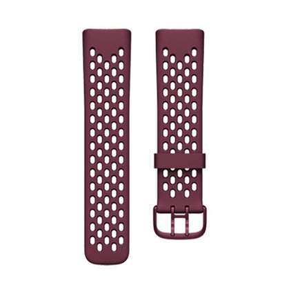 For Fitbit Charge 5 Silicone Hole Watch Band(Wine Red) by buy2fix