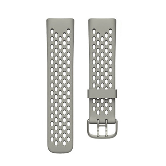 For Fitbit Charge 5 Silicone Hole Watch Band(Rock Grey) by buy2fix