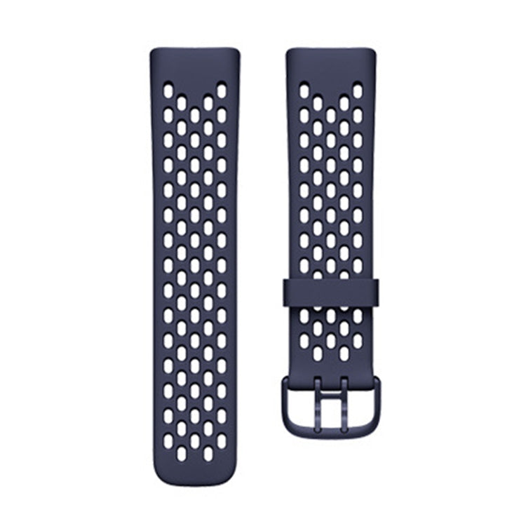 For Fitbit Charge 5 Silicone Hole Watch Band(Dark Blue) by buy2fix