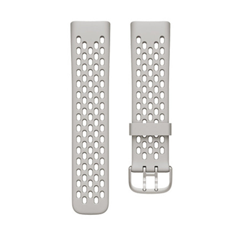 For Fitbit Charge 5 Silicone Hole Watch Band(Apricot) by buy2fix