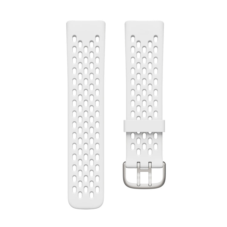 For Fitbit Charge 5 Silicone Hole Watch Band(White) by buy2fix